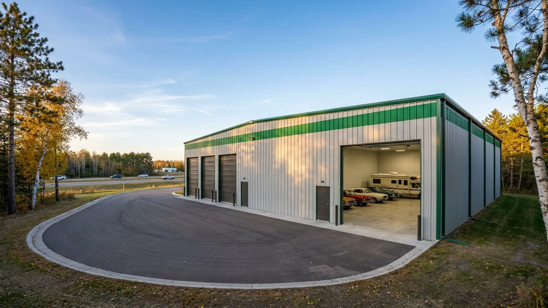 Due North Storage indoor vehicle storage facility off Highway 10 near Little Falls, MN